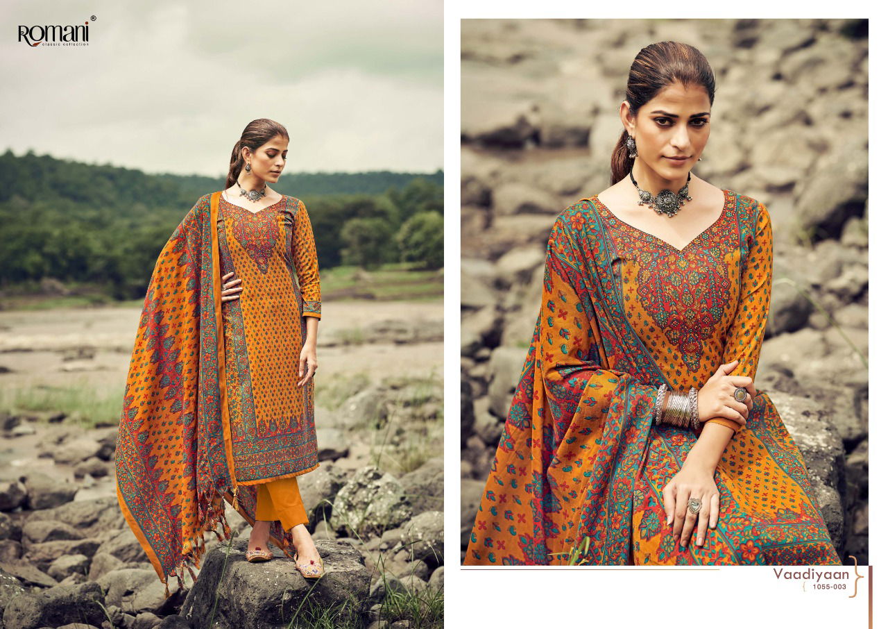 Romani Vaadiyaan Pashmina Casual Wear Wholesale Dress Material Collection